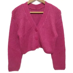 良品 23AW JILL by JILL STUART ジルバイジルスチュアート Vネック クロップド ラメニット カーディガン F レッド系 レディース 古着 中古 USED