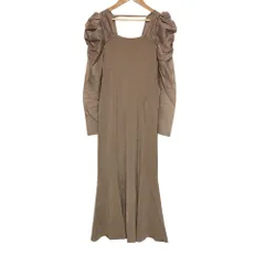 美品 22AW FRAY I.D フレイアイディー シアーフリーブニットワンピース サイズ1 モカ レディース 古着 中古 USED