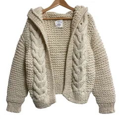 美品 FREAK'S STORE フリークスストア 中山商店 コラボ ケーブルニット カーディガン ジャケット アイボリー レディース 古着 中古 USED