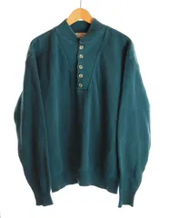 エルエルビーン L.L.Bean 80's  VINTAGE  Henley neck Knit ヴィンテージ ヘンリーネック ニット USA製 80s コットン ニット セーター  LARGE セーター グリーン Lサイズ 103MT-3927