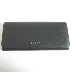 美品 FURLA フルラ レザー ロングウォレット 長財布 ブラック レディース 古着 中古 USED