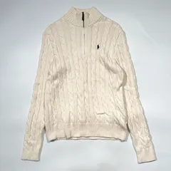 【極美品】POLO RALPH LAUREN ケーブル ニット ハーフジップ M