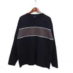 ビームスハート BEAMS HEART 配色 Tシャツ カットソー 長袖 丸首 コットン 綿 L ブラック 黒 ブラウン 茶 /FT29