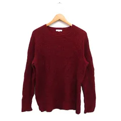 プラステ PLST クルーネック ニット セーター 長袖 無地 ウール S レッド 赤 /FT15
