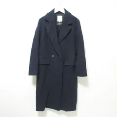 美品 B:MING by BEAMS ビームス bellandi社製 イタリア生地 ロング シングル チェスターコート ジャケット M ネイビー レディース 古着 中古 USED