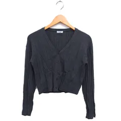 アーバンリサーチ URBAN RESEARCH ITEMS リブ カーディガン ニット Vネック クロップド ハイゲージ 長袖 F チャコールグレー /NT29