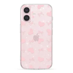 おしゃれ キラキラ リボンパターン スマホケース ソフトTPU かわいい蝶結び バンパーケース 軽量 ケース 耐衝撃 ケース 人気 韓国 透明 アイフォン16 いphone16 薄い ケース 16用クリア 女子 iPhone 女性 携帯電話カバー ZTOFER
