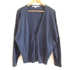 美品 A PUPIL designed for JOHN SMEDLEY アピューピル ジョンスメドレー Vネック 長袖 ニット カーディガン S ネイビー レディース 古着 中古 USED