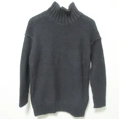 美品 LAUREN RALPH LAUREN ローレンラルフローレン リネンブレンド ハイネック プルオーバー ニット セーター S ブラック レディース 古着 中古 USED