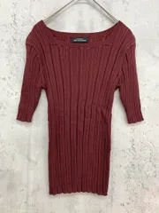 green label relaxing グリーンレーベルリラクシング ユナイテッドアローズ 3618-119-0366 FFC ランダム リブ スクエア ネック プルオーバー ニット カットソー えんじ ■◆レディース