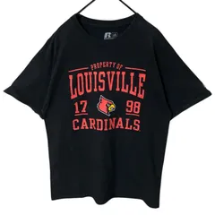 L ラッセルアスレティック ルイビル チームロゴ ビッグプリント ブラック 黒 Tシャツ レディース ユニセックス メンズ 古着 半袖 CHM