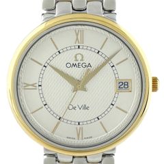 【保証書】オメガ OMEGA デヴィル プレステージ 7314.31 腕時計 SS YG クォーツ シルバー メンズ 【中古】