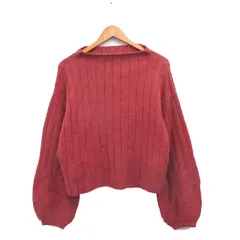 ミスティック mystic ニット セーター 長袖 ハイネック シンプル F レッドブラウン 赤茶 /KT17