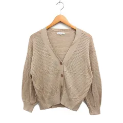 グローバルワーク GLOBAL WORK コットン ニット カーディガン Vネック メッシュ L ベージュ /FT46