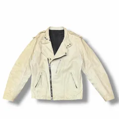 参考上代371800円 Yohji Yamamoto  × ISAMUKATAYAMA BACKLASH 19AW ダブルライダースジャケット レザージャケット コラボ ヨウジヤマモト  × イサムカタヤマバックラッシュ HC-Y91-701 アイボリー 3のサムネイル