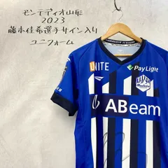 未使用 モンテディオ山形 penalty オーセンティック 半袖 ユニフォーム FP 1st 藤本佳希選手 サイン入り 2023 XO ブルー  メンズ ファッション _201023