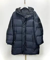 XXL プラダ リナイロン ダウンジャケット ロング丈 ネイビー