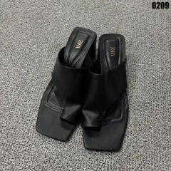 ザラ ZARA ブラック ミュール ヒール サンダル