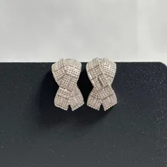 【管2602-41】Christian Dior クリスチャンディオール ヴィンテージ イヤリング Xモチーフ デザイン レディース アクセサリー 中古