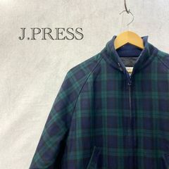 J.PRESS チェック ブルゾン ジャンパー スウィング トップ アウター 150 グリーン メンズ ファッション _201023