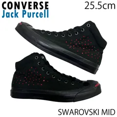 【USED／25.5㎝】CONVERSE JACK PUECELL MID スワロフスキー ブラック