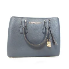 美品 MICHAEL KORS マイケルコース レザー2way ハンドバッグ ネイビー レディース 古着 中古 USED