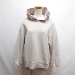 ジーユー GU 美品 ダブルフェイス プル パーカー M ベージュ