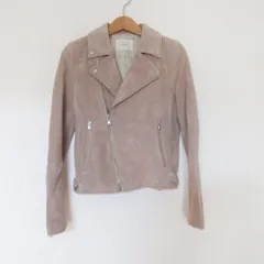 美品 IENA イエナ ゴートレザー スエード ダブル ライダースジャケット 36 ベージュ レディース 古着 中古 USED