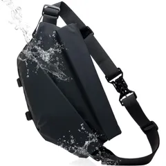 [MALFY] 新型ウエストバッグ リールキーホルダー付き 防水ファスナー ボディバッグ 大容量 多機能斜めショルダーバッグ シングルショルダーバッグ ウェストポーチ (ブラック)