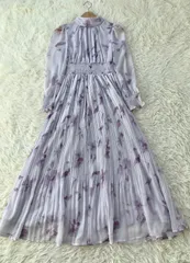 tocco closet 長袖 シアー 花柄 ロングワンピース