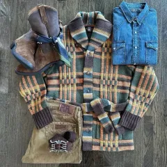 少量 RRL(ダブルアールエル) ロング カーディガン ロング丈 ウェスタン