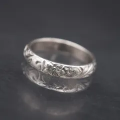 M650 ダイヤモンド 0.014ct LB 925刻印 リング ハワイアンジュエリー プルメリア デザイン シルバー 指輪 4月誕生石 9号