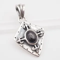 M642 ブラックスター 925刻印 ペンダント トップ デザイン シルバー チャーム ヘッド ヴィンテージ