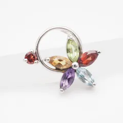M792 ガーネット アメジスト ペリドット 等 カラーストーン S925刻印 ペンダント トップ フラワー デザイン シルバー チャーム ヘッド