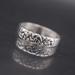 M652 ヴィンテージ 925刻印 リング 彫刻 デザイン シルバー 指輪 10号