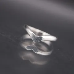 M691 4℃ ヨンドシー SILVER刻印 リング ハート デザイン シルバー 指輪 5号