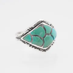 M816 ターコイズ トルコ石 リング デザイン シルバー 指輪 ヴィンテージ 12月誕生石 19号
