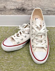【亘】CONVERSE ALL STAR  コンバース オールスター スニーカー ホワイト ローカット 23cm 【6667AM】Ｂ09