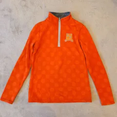FILA GOLF フィラゴルフ ドット柄 ハーフジップ フリース／ L オレンジ ゴルフウェア 防寒