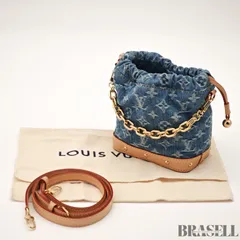 LOUIS VUITTON ルイ・ヴィトン ナノノエ M83043 バッグ 2way ショルダーバッグ 小さめ 巾着 デニムブルー レディース 保存袋 ショルダーストラップ