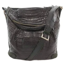 ノーブランド ショルダーバッグ レザー クロコダイル 黒 ブラック /AE ■GY18