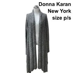 ■ ダナキャランニューヨーク DKNY ロングカーディガン 長袖 オープンフロント 羽織り グレー 毛 アルパカ p/s S 7号 レディース Z6B034のサムネイル