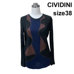 ◇ チヴィディーニ CIVIDINI セーター 長袖 ラウンドネック 黒 ブラウン ネイビー コットン 38 M 9号 レディース Z6B037のサムネイル