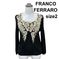 フランコフェラーロ アンサンブル カーディガン 半袖ニット刺繍 ブラック L FRANCO FERRARO（アンサンブル）のフリマアイテム一覧