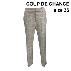 ◇ クードシャンス COUP DE CHANCE テーパードパンツ クロップド丈 チェック柄 黒 ベージュ ポリエステル 36 S 7号 レディース Z6B278のサムネイル