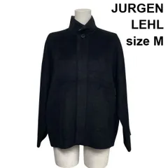◆ ヨーガンレール JURGEN LEHL スタンドカラー ショートコート ジャケット 長袖 オーバーサイズ 黒 毛 アンゴラ M 9号 レディース S6B145のサムネイル