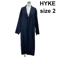 ◇ ハイク HYKE ウールショップ チェスターコート ドロップショルダー 比翼仕立て 軽量 黒 ウール100％ 2 M 9号 レディース S6B158のサムネイル