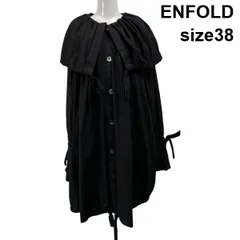 ◇ エンフォルド ENFOLD サーカスチュニック トップス シャツ ブラウス 長袖 黒 コットン シルク 38 M～L 9号～11号 レディース S6B137のサムネイル