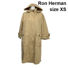 ◇ ロンハーマン Ron Herman フーデッドコート 長袖 ロング丈 フード スタンドカラー ベージュ コットン100％ XS 5号 レディース S6B116
