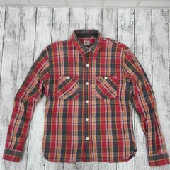 THE FLAT HEAD フラットヘッド 長袖 チェック柄 ネルシャツ COTTON 100% コットン 綿 サイズ38 日本製 MADE IN JAPAN (69-2026-0211-SW-001)